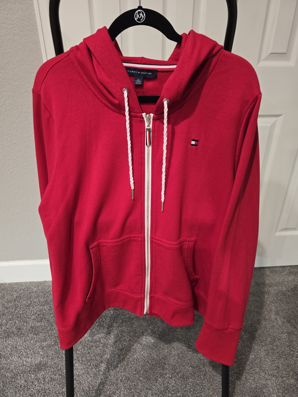Tommy Hilfiger Red Zip-Up Hoodie